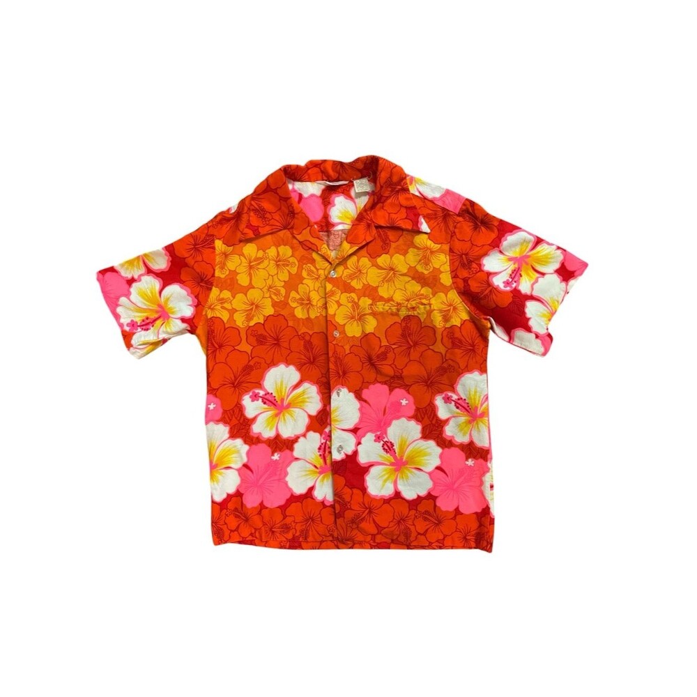 Vintage Reef Hawaiian Button Up Shirt Men’s Medium Made in Hawaii Camp Floral
